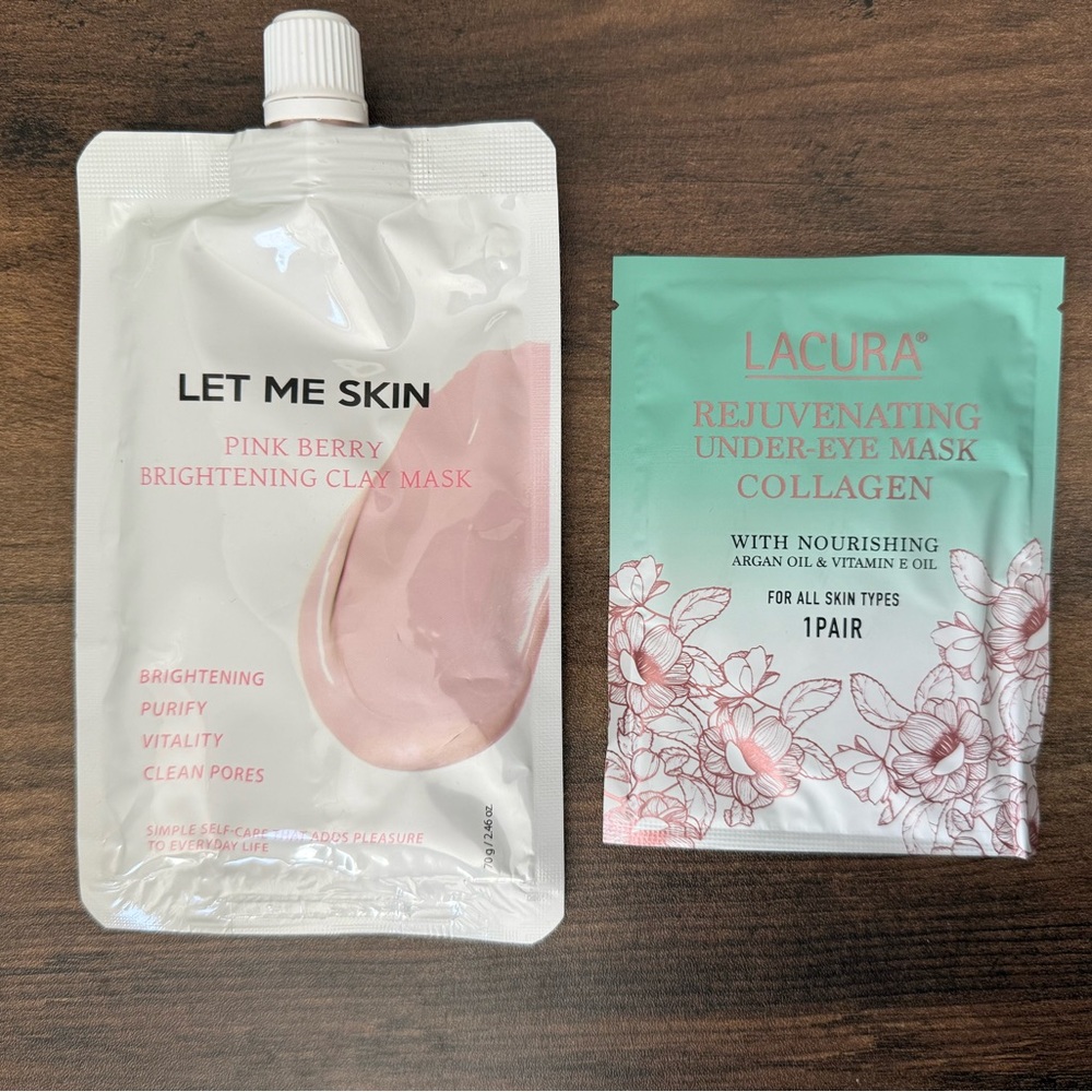 5 for $25 🛍️ item 

Let Me Skin Clay Mask & Lacura Under Eye Mask